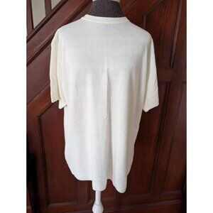 Vintage Heirloom Collectibles White Short-Sleeve Sweater 2X Acrylic Plus Size